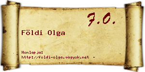 Földi Olga névjegykártya